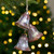 5" Silver and Brown String of Bells Glass Christmas Ornament