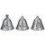 Lighted Musical Bells Christmas Decorations - 6.5" - Silver - Warm White - Set of 3